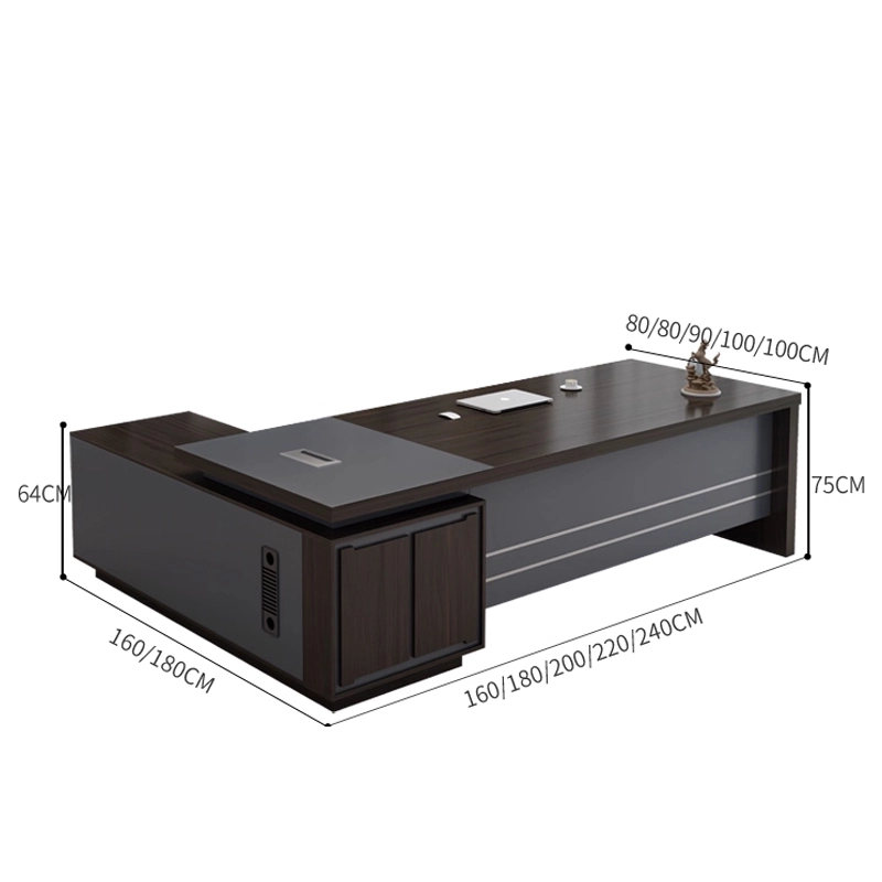 Escritorio de gerente en forma de L de MDF personalizado para oficinas en casa y espacios ejecutivos modernos - MEI YI