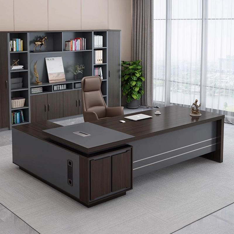 Escritorio de gerente en forma de L de MDF personalizado para oficinas en casa y espacios ejecutivos modernos - MEI YI