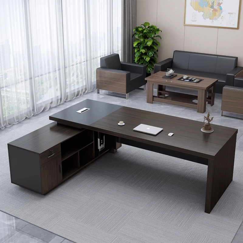 Escritorio de gerente en forma de L de MDF personalizado para oficinas en casa y espacios ejecutivos modernos - MEI YI