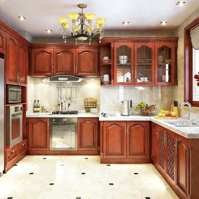 Chinese Style Brown Wood Lacquer Cabinet Solid Wood Panel for Home Kitchen Renovation Professional Production Base MEIYI - MEI YI