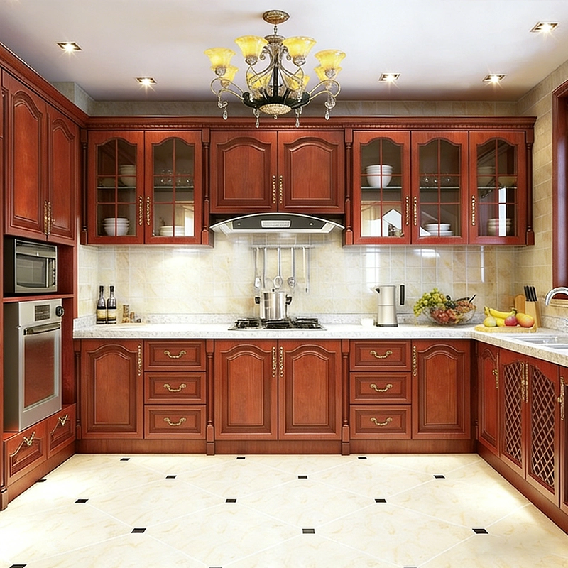 Chinese Style Brown Wood Lacquer Cabinet Solid Wood for Household Kitchen Storage Area OEM Manufacturer MEIYI - MEI YI