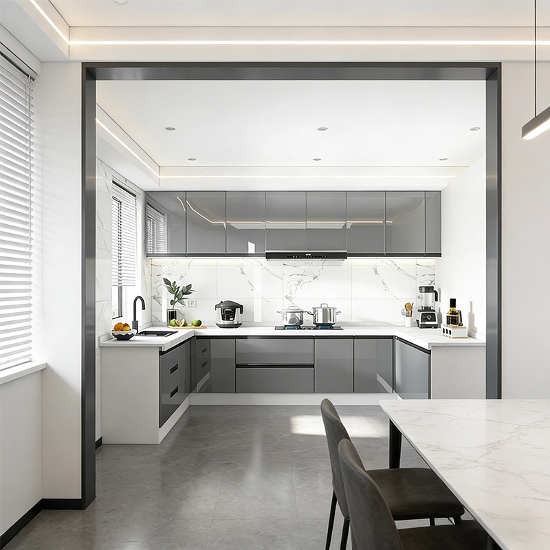 Modern Full Kitchen Cabinet System, Integrated Furniture Customization for Residential Projects, OEM Manufacturer – MEI YI Furniture - MEI YI