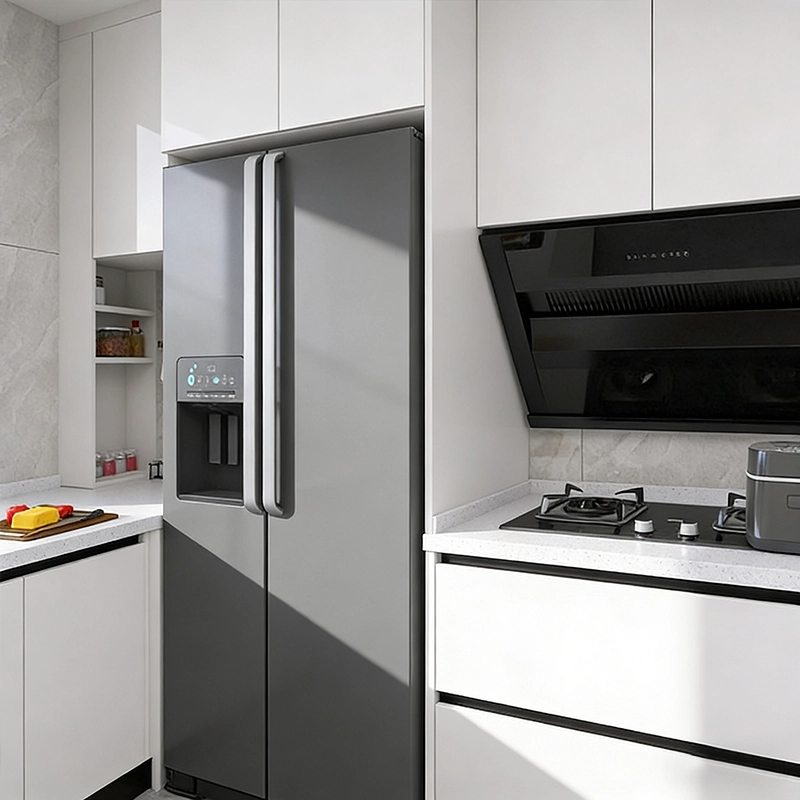 Modern Italian Smart White High Glossy Lacquer Kitchen Cabinets for Home Furniture - MEI YI