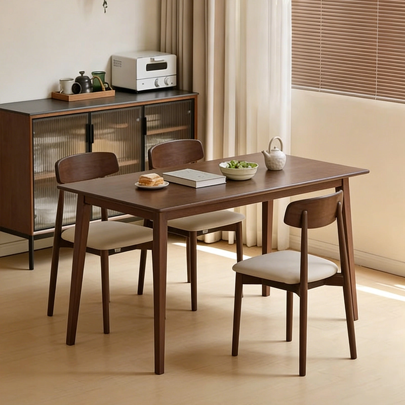 Residential Dining Furniture, Modern Solid Wood Table and Chairs in Oak Walnut, Project Manufacturer – MEI YI Furniture - MEI YI