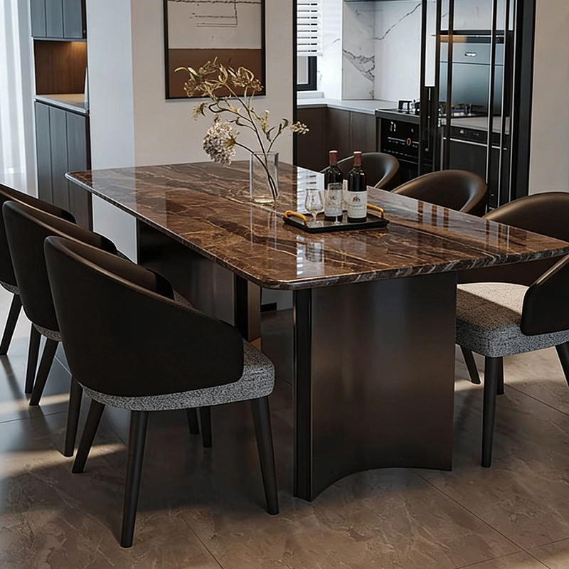 European Dining Furniture, Marble Top Extendable Table and Chairs, Furniture Manufacturer – MEI YI Furniture - MEI YI