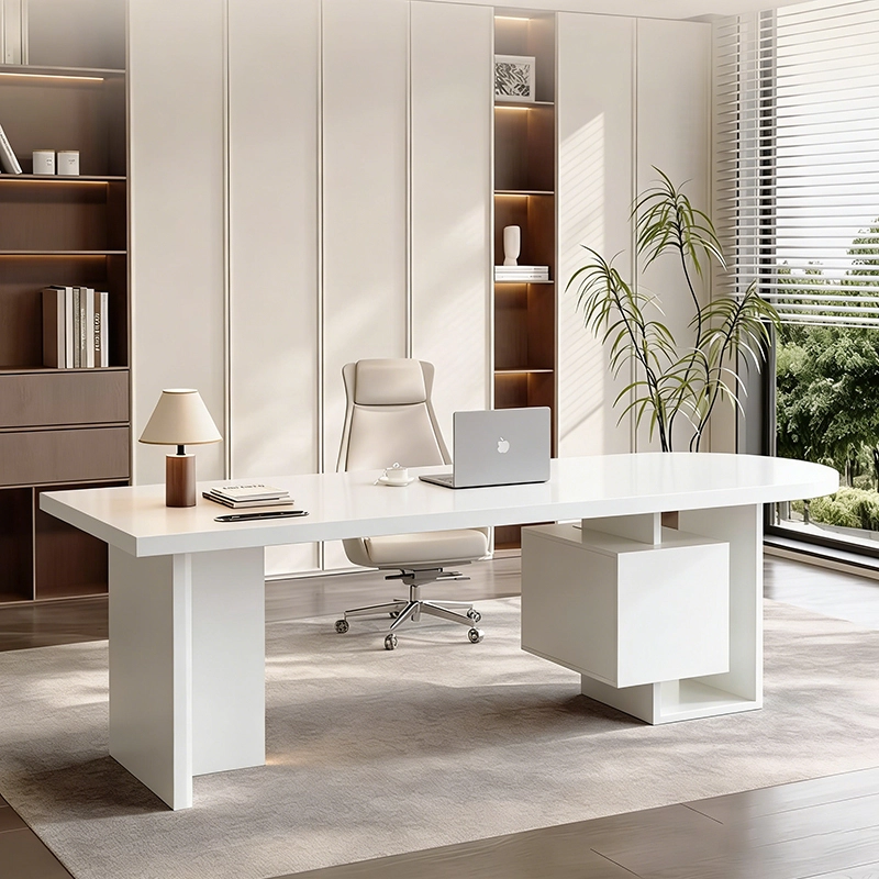 High-End Office Desk, Cream Stone-Top Executive Furniture for Luxury Interiors, Contract Furniture Factory – MEI YI Furniture - MEI YI