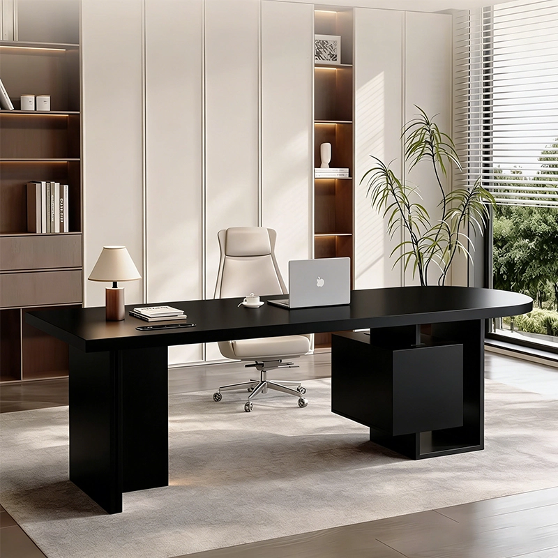 Contemporary Executive Desk, Cream Office Table with Stone Top for Offices and Homes, Project Manufacturer – MEI YI Furniture - MEI YI