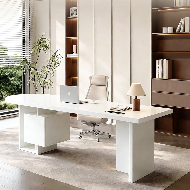 Luxury Office Furniture Desk, Cream Stone Surface Executive Work Table, OEM Producer – MEI YI Furniture - MEI YI