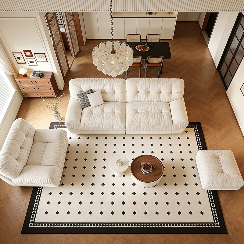 Residential Sofa Manufacturer, Cream Velvet French Cloud Sectional Sofa, ODM Manufacturer – MEI YI Furniture - MEI YI