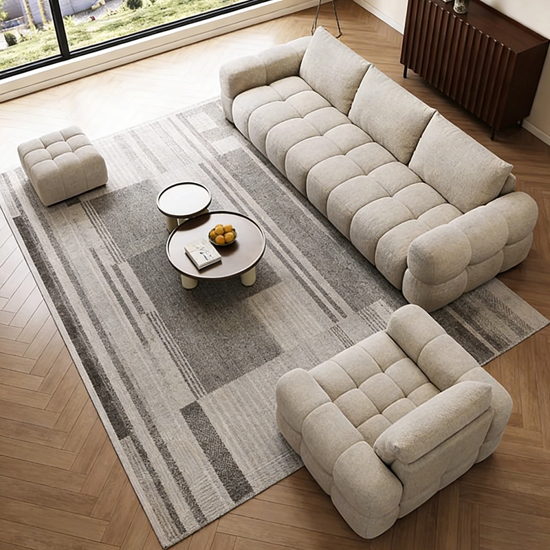 Modern Home Sofa Set, Soft Cushioned Cream Fabric Couch for Living Rooms, Furniture Distributor – MEI YI Furniture - MEI YI