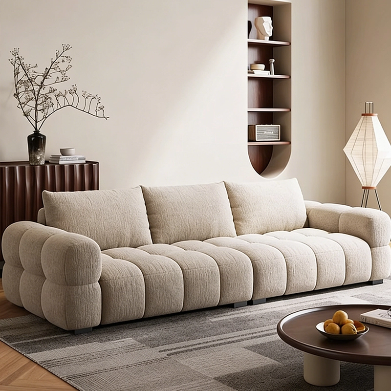 Luxury Living Room Sofa Set, Soft Cushioned Cream Fabric Seating, Contract Furniture Factory – MEI YI Furniture - MEI YI