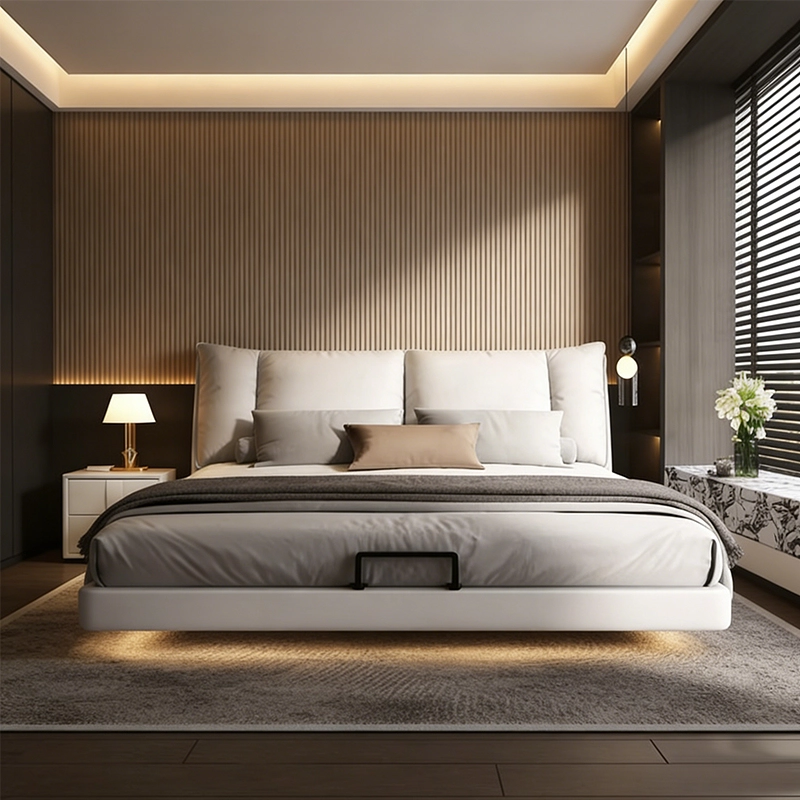 Modern Luxury Bedroom Furniture Set, Upholstered Bed for Residential Interiors, OEM Manufacturer – MEI YI Furniture - MEI YI