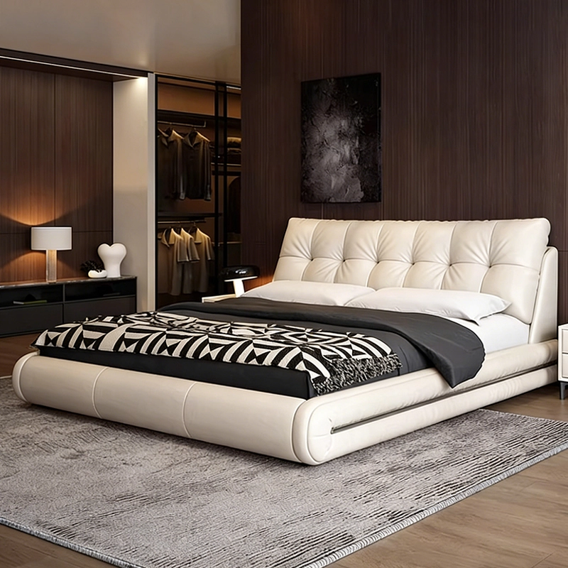 Luxury Modern Bedroom Furniture Set, Leather Upholstered King Bed for Residential Interiors, OEM Manufacturer – MEI YI Furniture - MEI YI