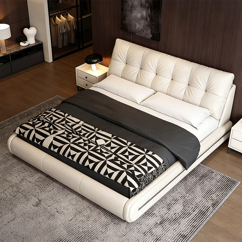 Luxury Bedroom Furniture Set, Leather Upholstered King Bed for Apartments and Villas, Contract Furniture Factory – MEI YI Furniture - MEI YI