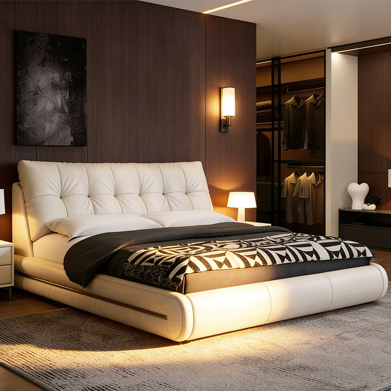 Contemporary Bedroom Furniture, Modern Leather King Bed Room Set, Project Manufacturer &ndash; MEI YI Furniture