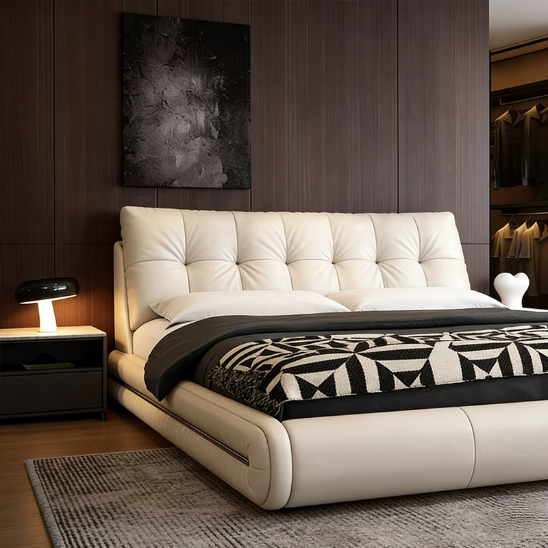 Designer Bedroom Furniture, Leather Upholstered King Bed for Luxury Living Spaces, OEM Producer – MEI YI Furniture - MEI YI
