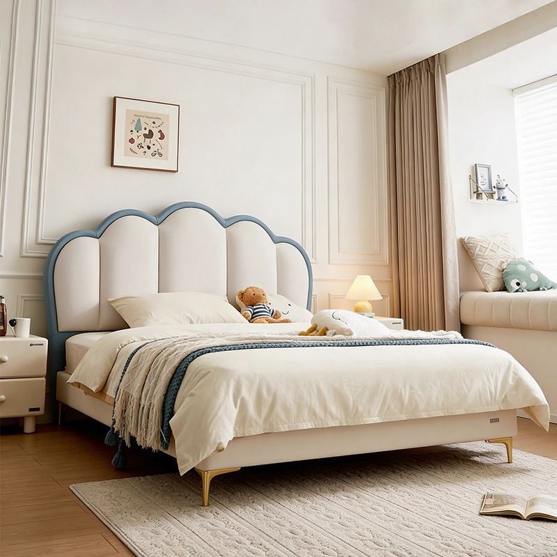 Children’s Bedroom Furniture Manufacturer, Cream Cloud Leather Single Bed, ODM Manufacturer – MEI YI Furniture - MEI YI