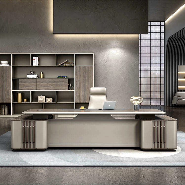 Modern Luxury L-shaped Manager Desk with Chair – Complete High-end Office Furniture Solution - MEI YI