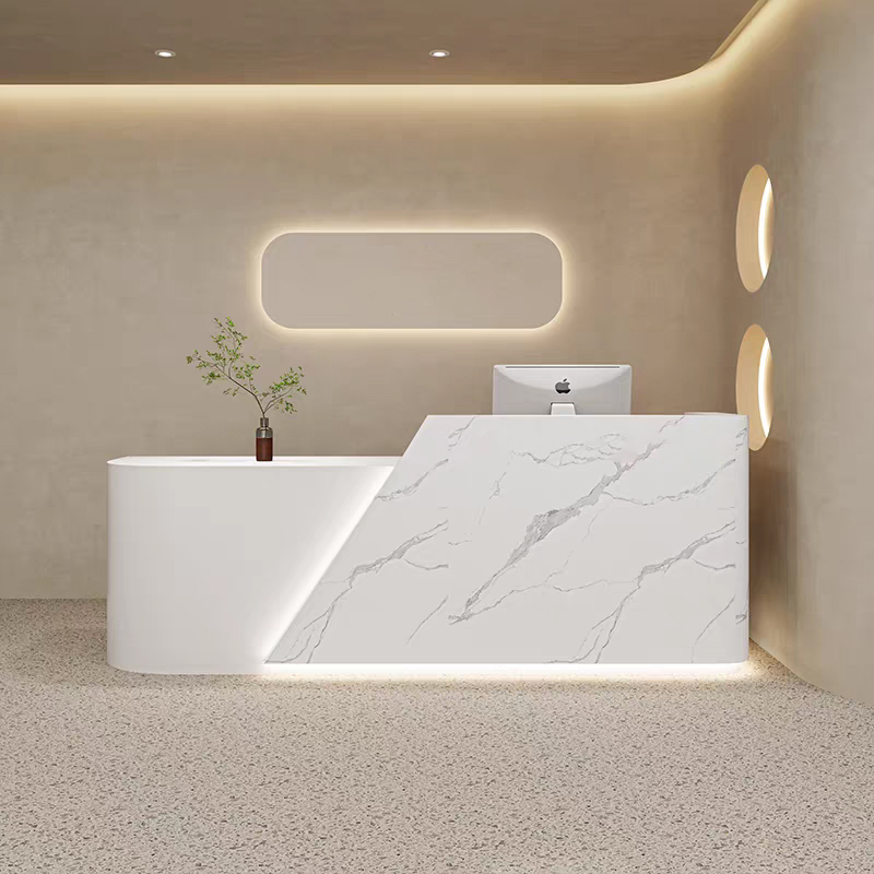 Modern Custom Reception Desk High Gloss Finish for Retail Store Entrance Area B2B Furniture Vendor MEIYI