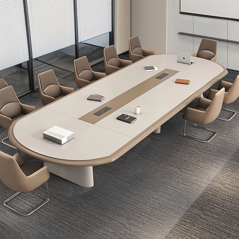 Modern 12 person executive conference table with cable management system for commercial boardroom office furniture - MEI YI
