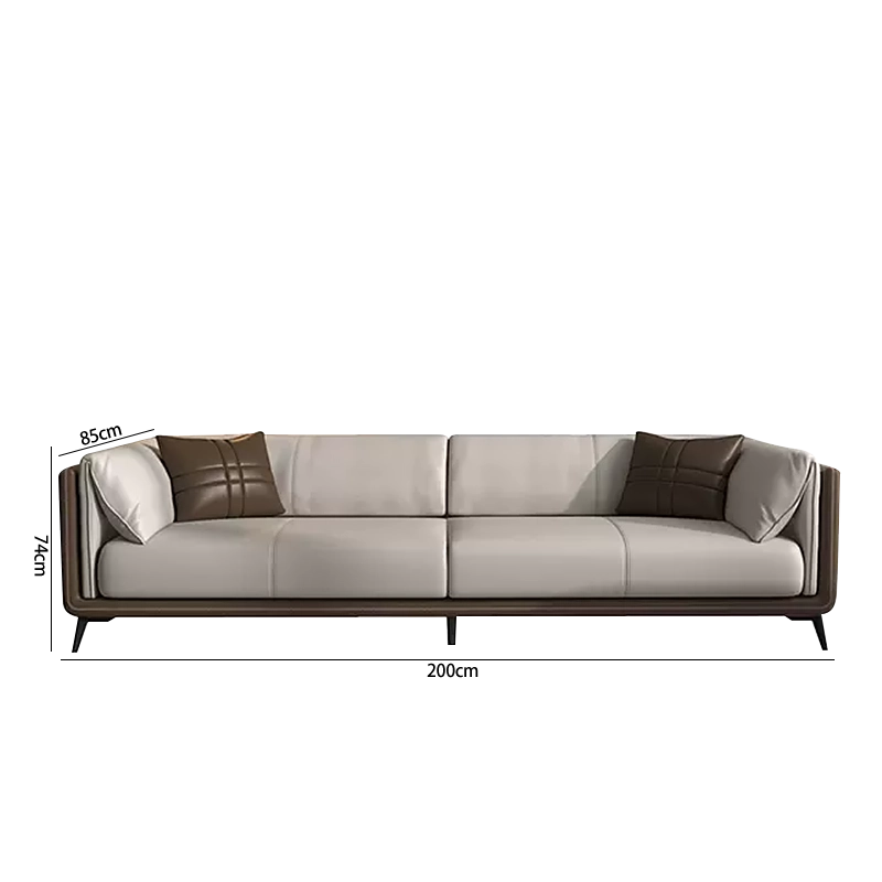 Nordic-Style 3-Seat Sofa & Coffee Table Combo – Leather Sofa Chair Set with Footstool for Living Room, Parlor & Office Negotiation Spaces - MEI YI