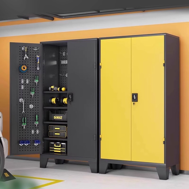 Custom Heavy-Duty Steel Tool Cabinet with Double Doors and Drawers