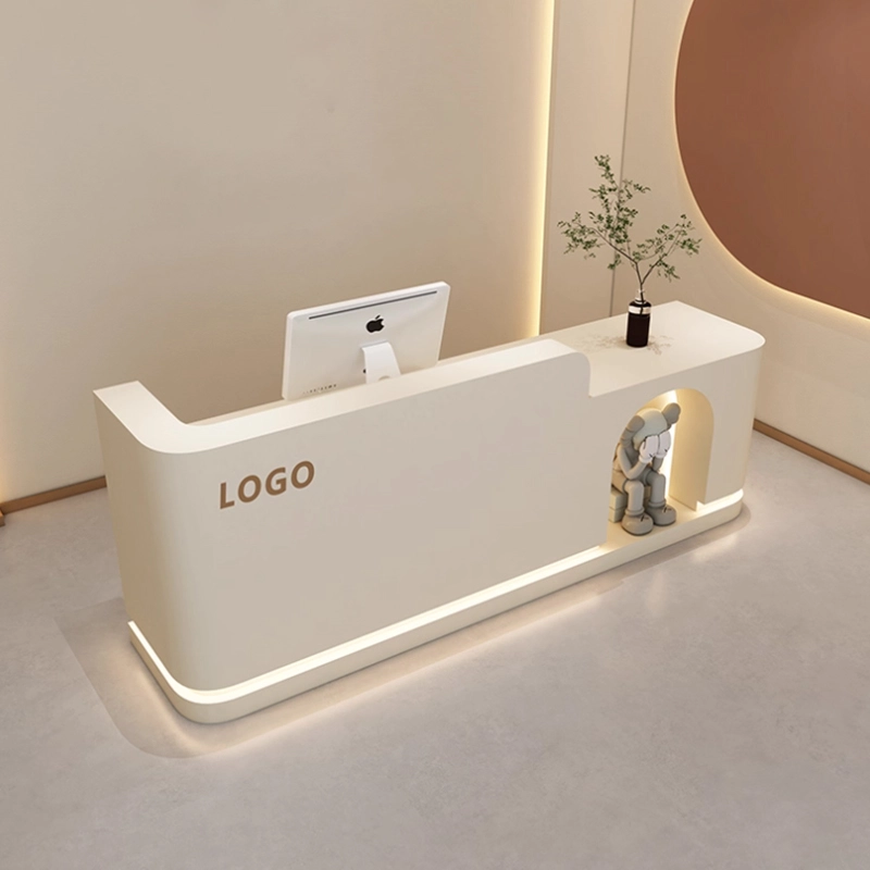 The-Efficient-Welcome-|-Streamlined-Modern-Reception-Desk-with-integrated-cable-management-&-storage.-Empowers-a-professional-client-experience - MEI YI The Efficient Welcome | Streamlined Modern Reception Desk with integrated cable management & storage. Empowers a professional client experience - MEI YI