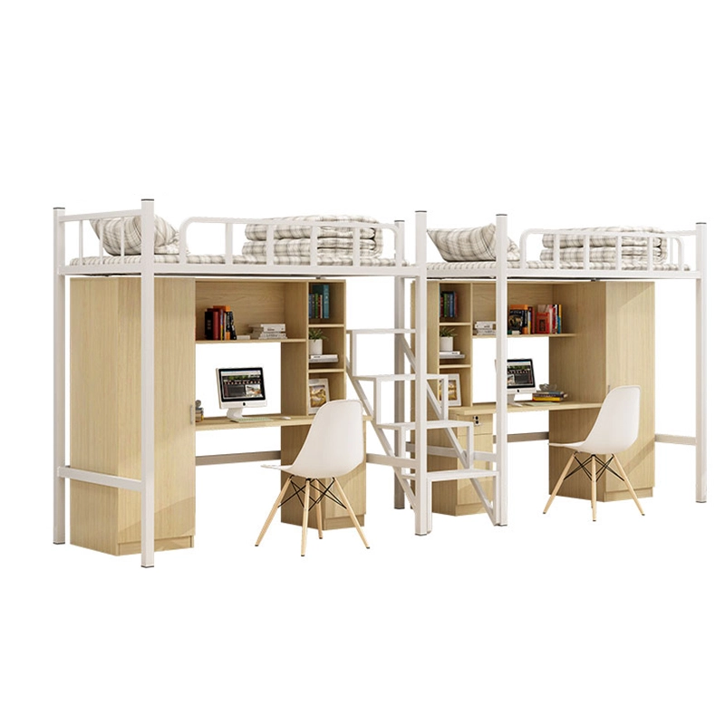 Modern MDF Loft Bed with Desk and Chair for University Dorms - MEI YI