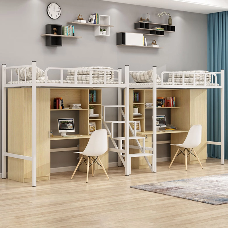 Modern MDF Loft Bed with Desk and Chair for University Dorms - MEI YI