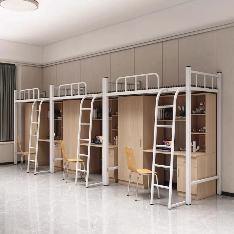 Modern Metal Dorm Bed and Desk Set - MEI YI