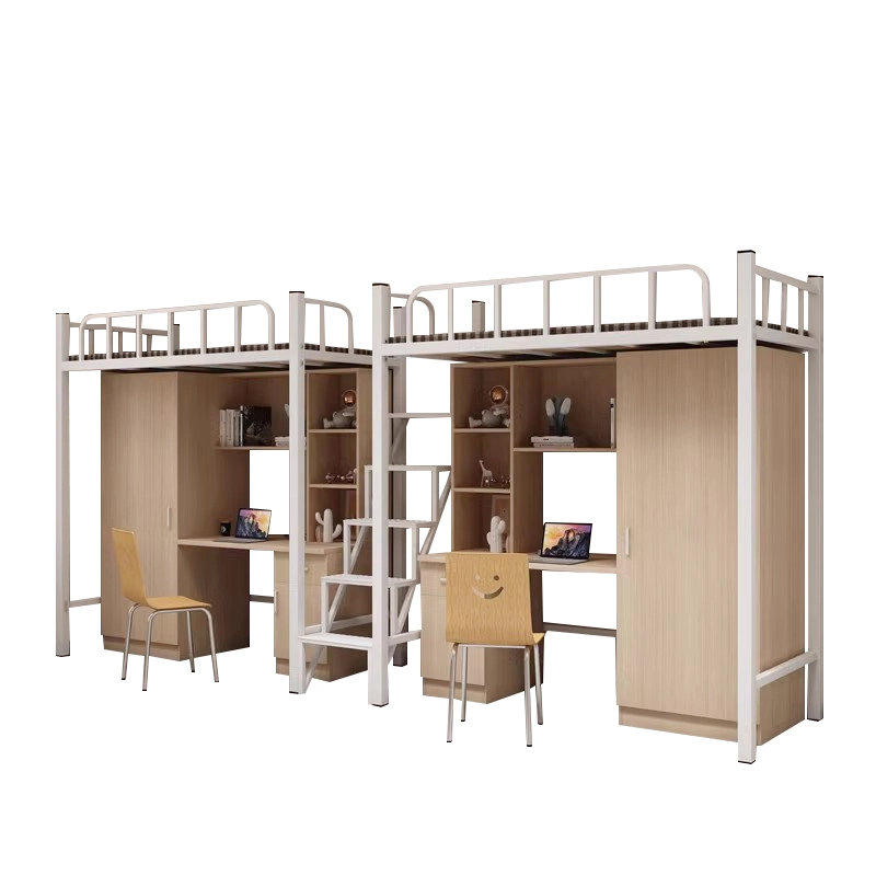 Modern Metal Dorm Bed and Desk Set - MEI YI