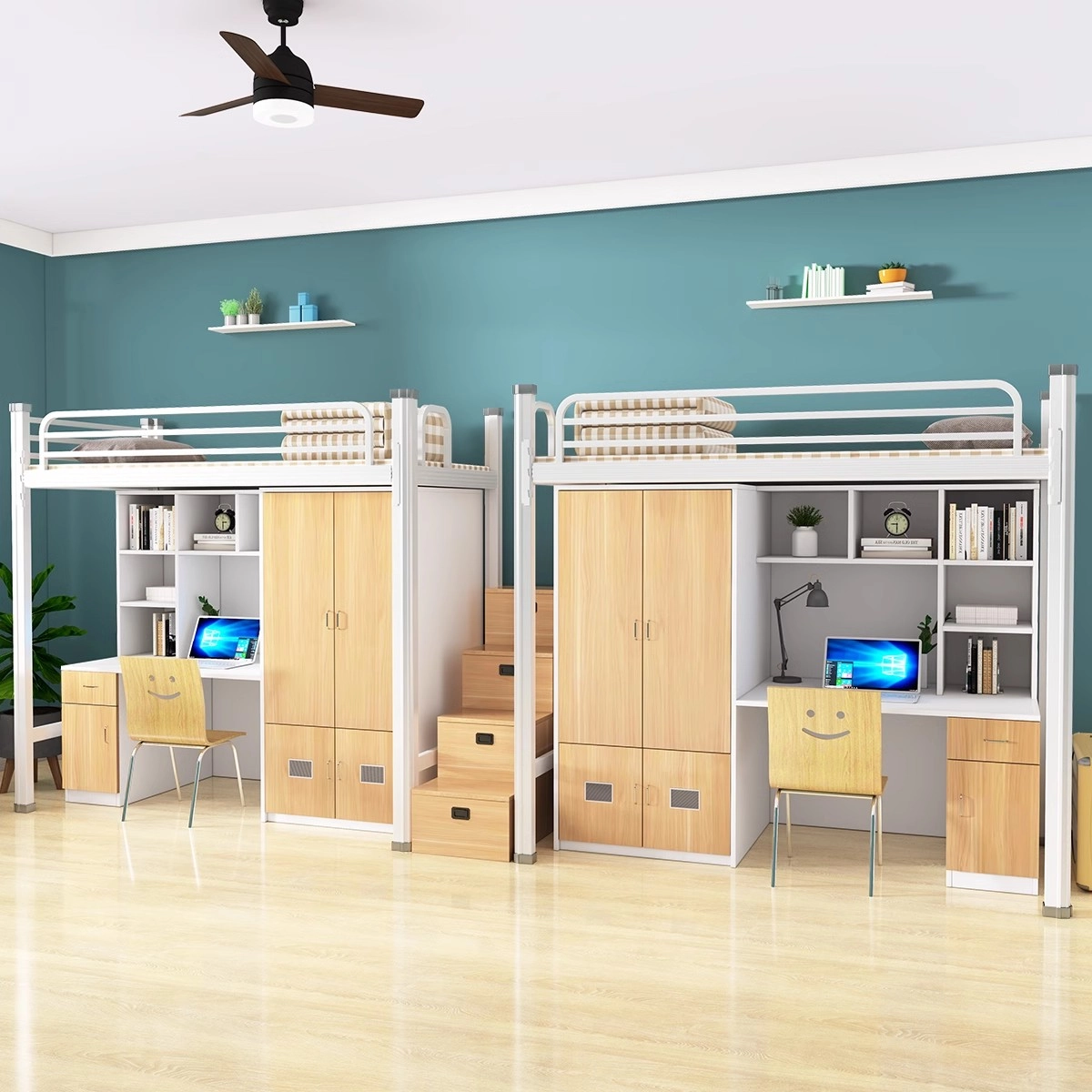 Durable Metal Bed with Storage for School Dorms - MEI YI