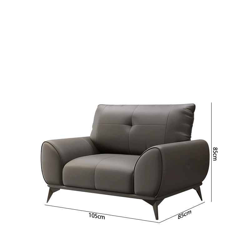 Office Leather Sofa Simple Business Reception Room Three People Coffee Table Set 3 + 2 + 1 Leisure - MEI YI