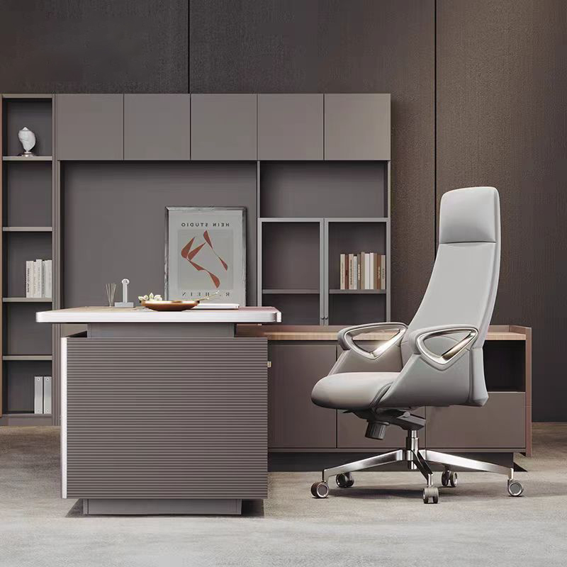 Office l Shaped Executive Luxury Manager Wooden Computer Work Desks Furniture Modern Table for Design and Chair Set