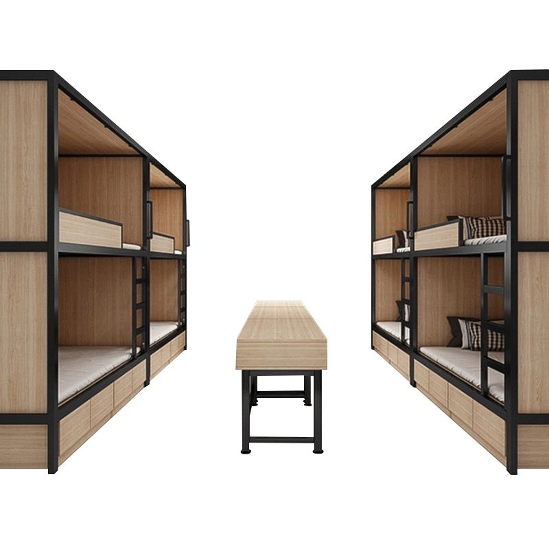 Capsule-Style Wooden Bunk Bed with Storage Drawers - MEI YI