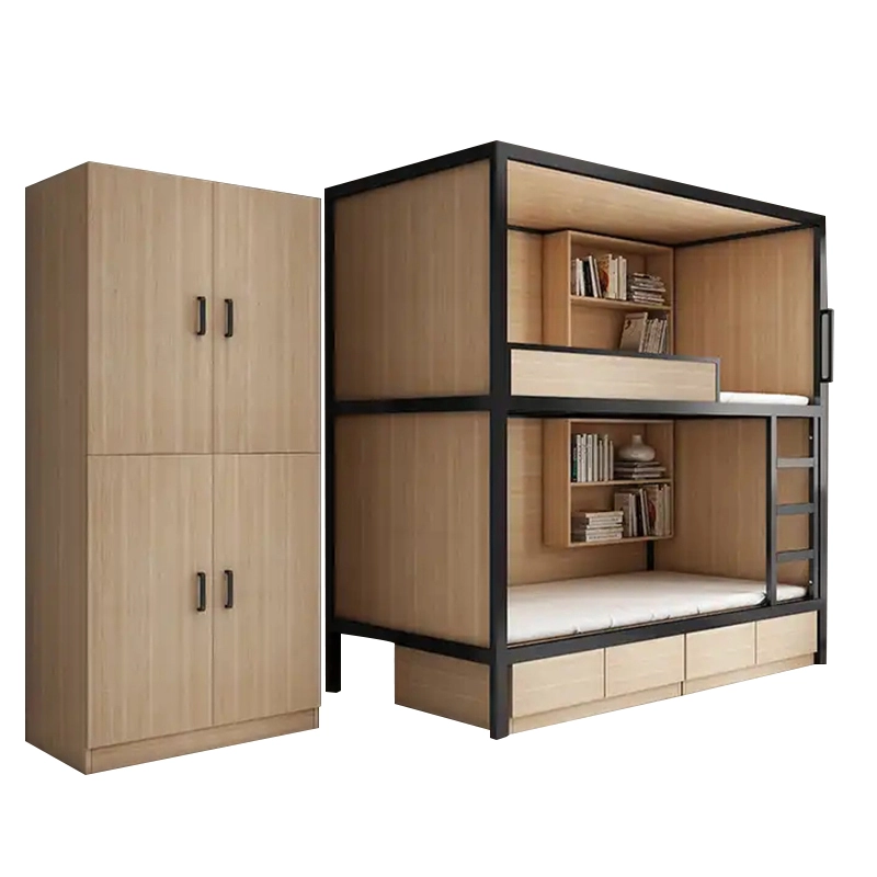 Capsule-Style Wooden Bunk Bed with Storage Drawers - MEI YI