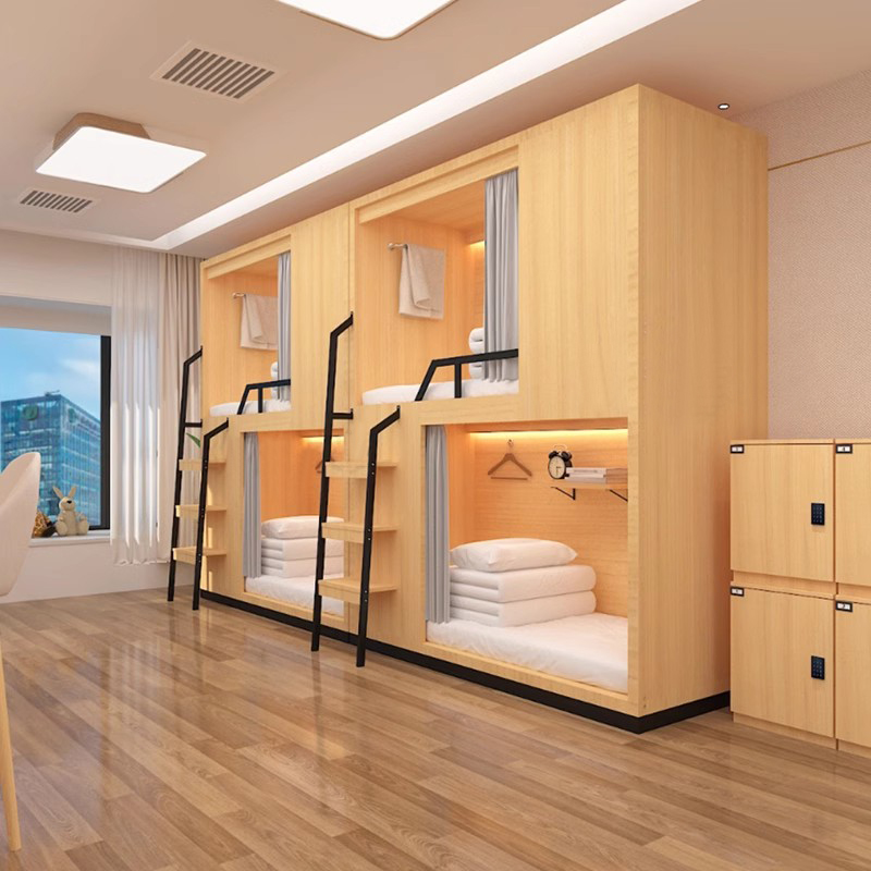 Capsule-Style Bunk Bed for Schools and Hotels