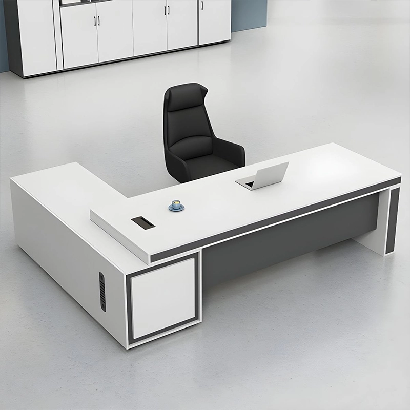 Modern L-Shaped Executive Office Desk—Manager & Boss Specialized Office Furniture - MEI YI
