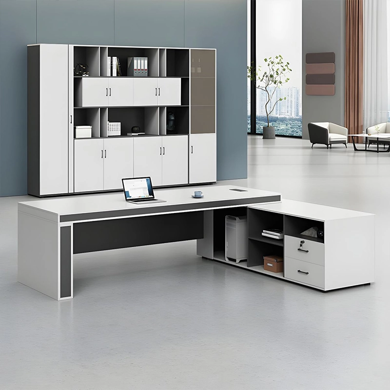Modern L-Shaped Executive Office Desk—Manager & Boss Specialized Office Furniture - MEI YI