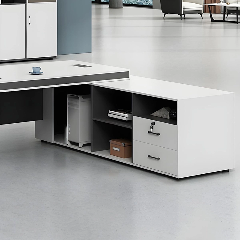 Modern L-Shaped Executive Office Desk—Manager & Boss Specialized Office Furniture - MEI YI