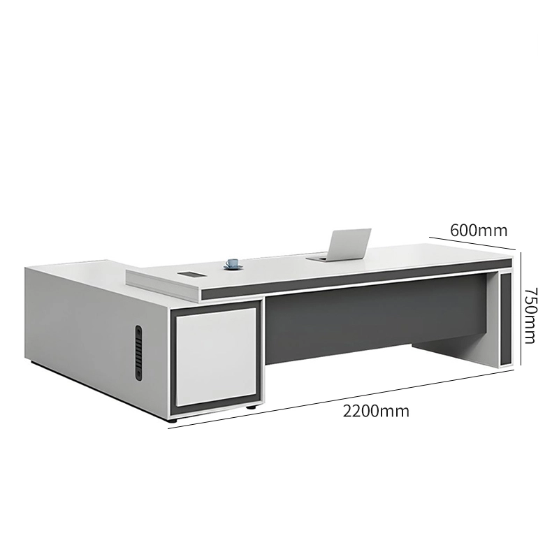 Modern L-Shaped Executive Office Desk—Manager & Boss Specialized Office Furniture - MEI YI