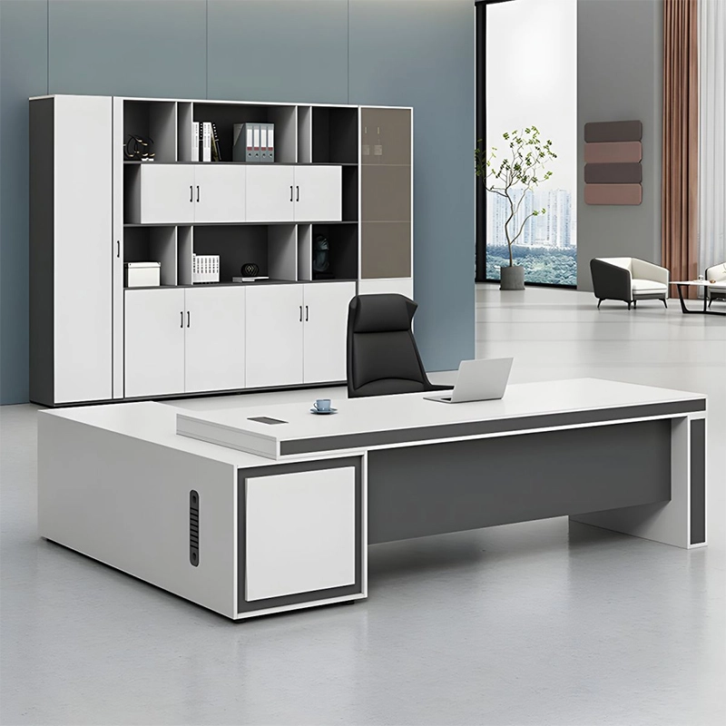 Modern L-Shaped Executive Office Desk—Manager & Boss Specialized Office Furniture - MEI YI