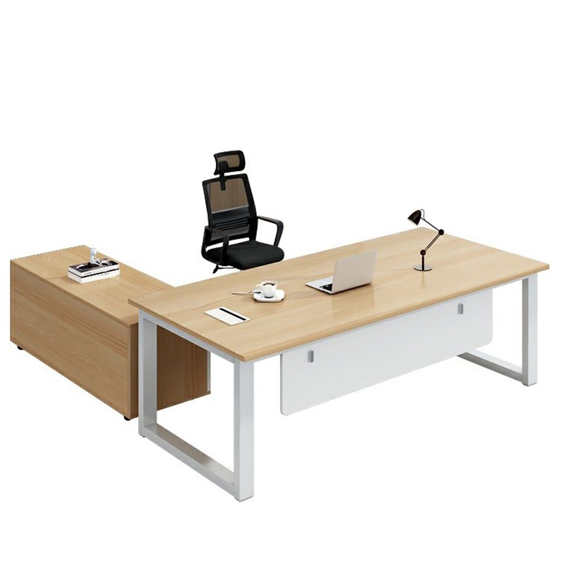 Modern L-Shaped Executive Desk Set Wooden Panel Office Furniture for Hospitals and Schools - MEI YI