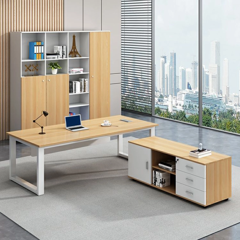 Modern L-Shaped Executive Desk Set Wooden Panel Office Furniture for Hospitals and Schools - MEI YI