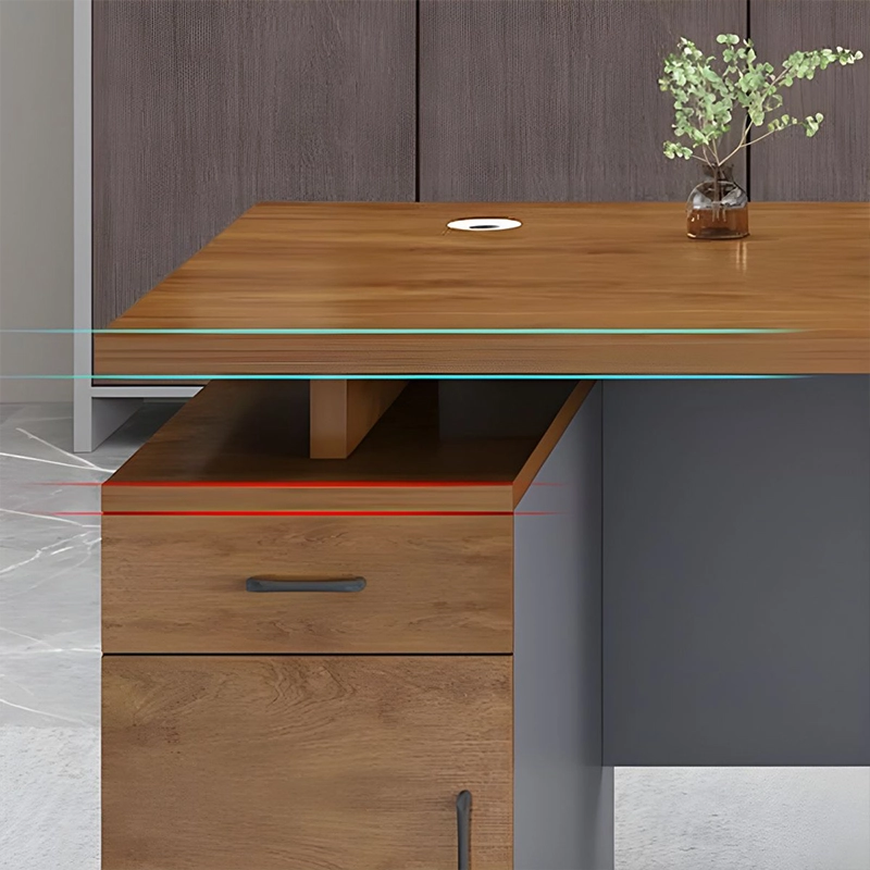 Simple Modern Desk Office Furniture boss Desk Table and Chair Combination Manager President Single Desk - MEI YI