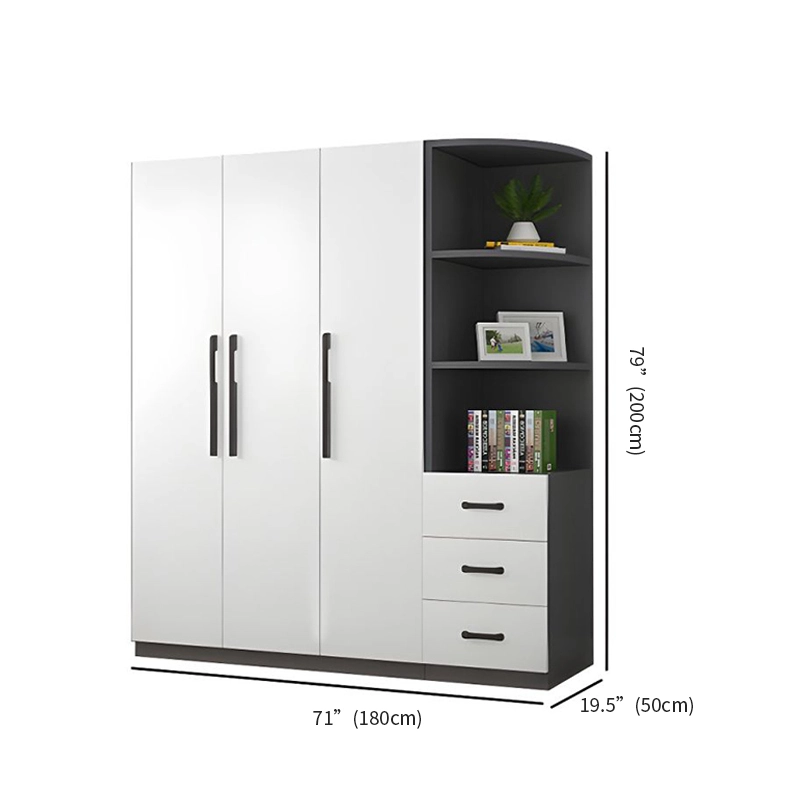 Wholesale Bedroom Furniture Modern Simple White Wooden Assembly Economic Wardrobe Panel Bedroom Household - MEI YI