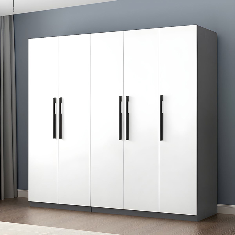 Wholesale Bedroom Furniture Modern Simple White Wooden Assembly Economic Wardrobe Panel Bedroom Household