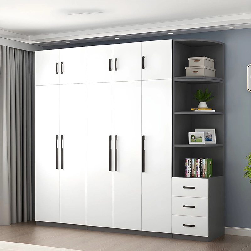 Wholesale Bedroom Furniture Modern Simple White Wooden Assembly Economic Wardrobe Panel Bedroom Household - MEI YI