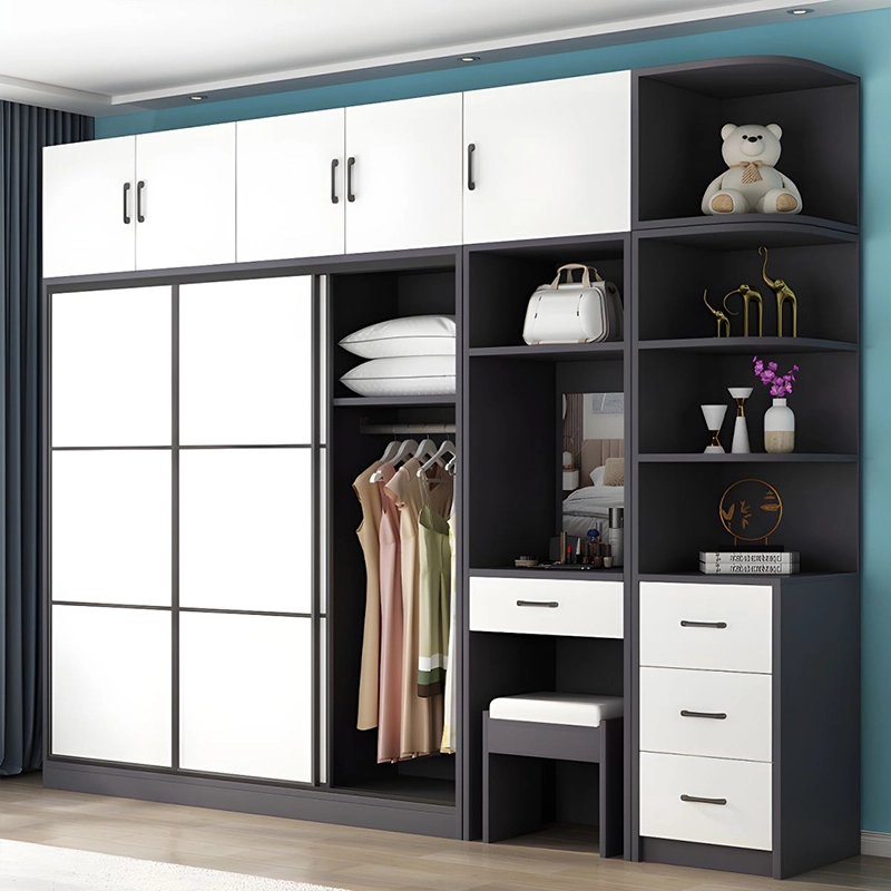 Wholesale Bedroom Furniture Modern Simple White Wooden Assembly Economic Wardrobe Panel Bedroom Household - MEI YI