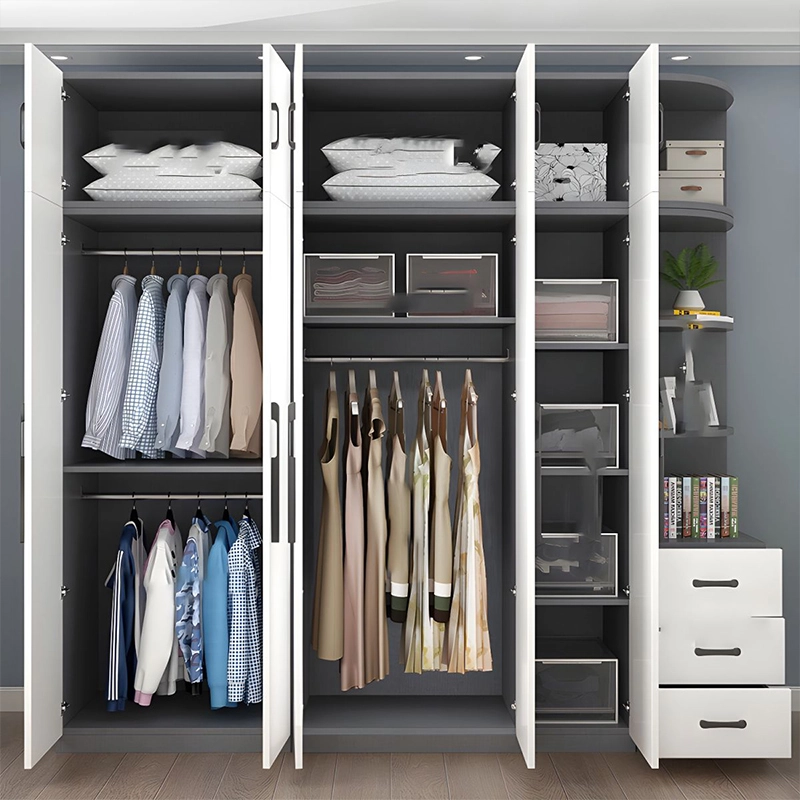 Wholesale Bedroom Furniture Modern Simple White Wooden Assembly Economic Wardrobe Panel Bedroom Household - MEI YI